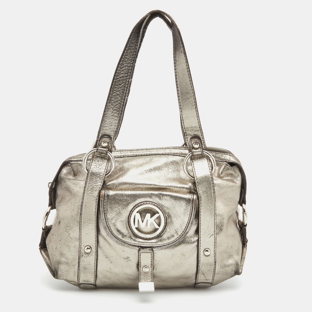 MICHAEL KORS Metallic Fulton Bowler Bag